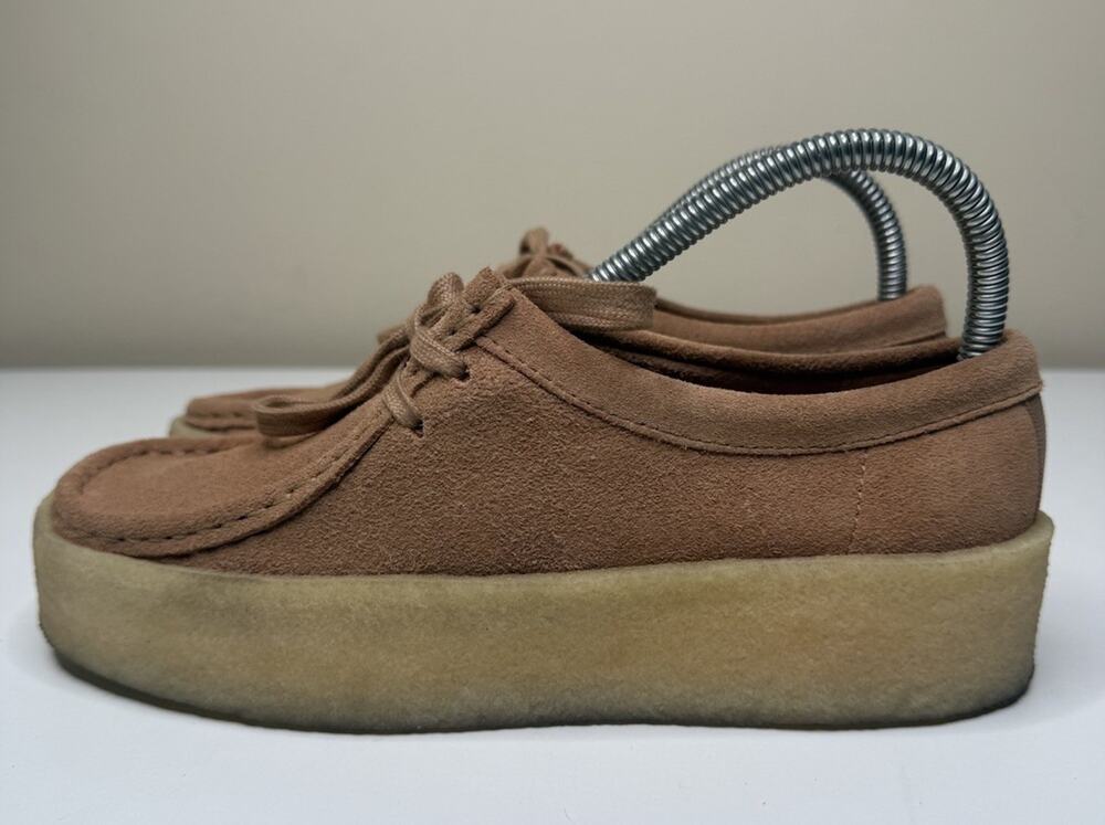 Clarks Original Wallabee Cup Platform Oxford Womens 8 Dusty Pink Suede Tie Shoe